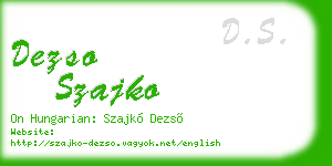 dezso szajko business card